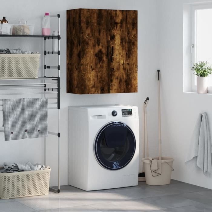 VidaXL Armoire murale chêne fumé 69,5x34x90 cm 828441