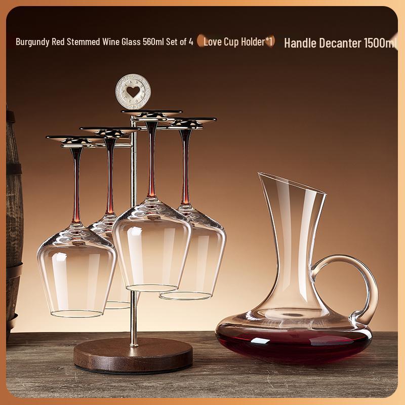 Creative Red Wine Glass Hanging Rack for Living Room Cabinets - Display and Storage Shelf with Ornaments
