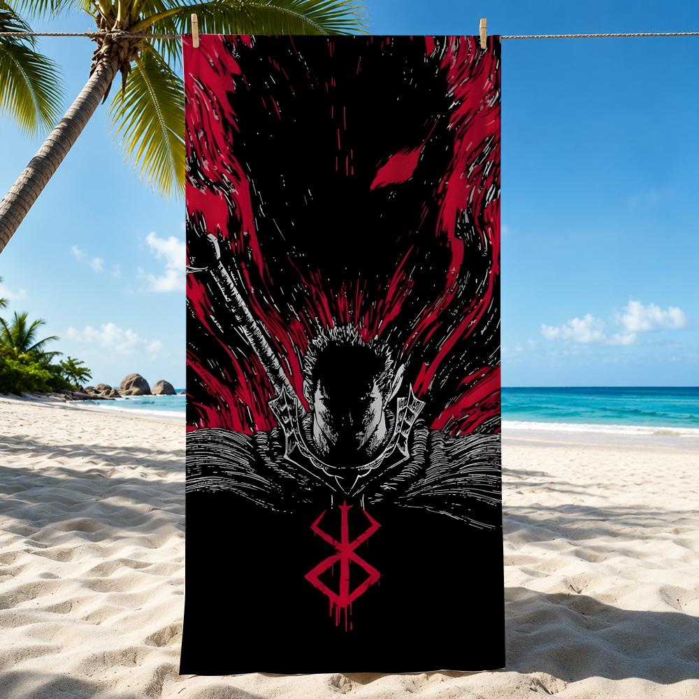 Berserk Japanese Anime Cool Towel Beach Towel Quick Dry Absorbent Bath Towel For Swimming Gym Camping Outdoor Sunbathing