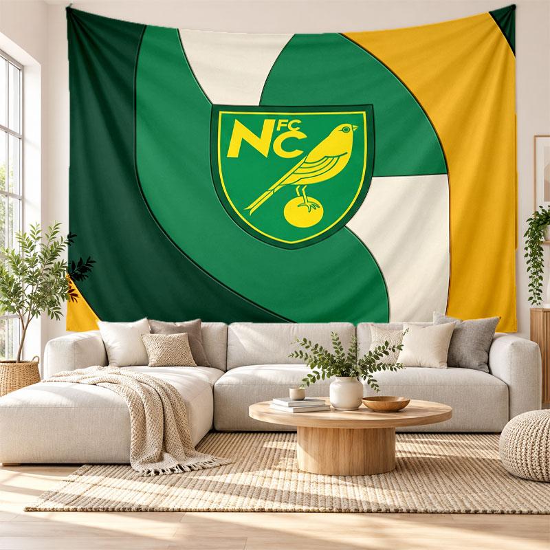 Norwich City Football Wall Tapestry, Soft Fabric Wall Hanging, Decorative Backdrop For Bedroom Home Wall Art
