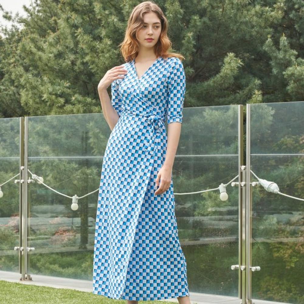 Lipbbam Creola Romona Maxi Long Wrap Dress 3 4 Sleeve Ldm10db01