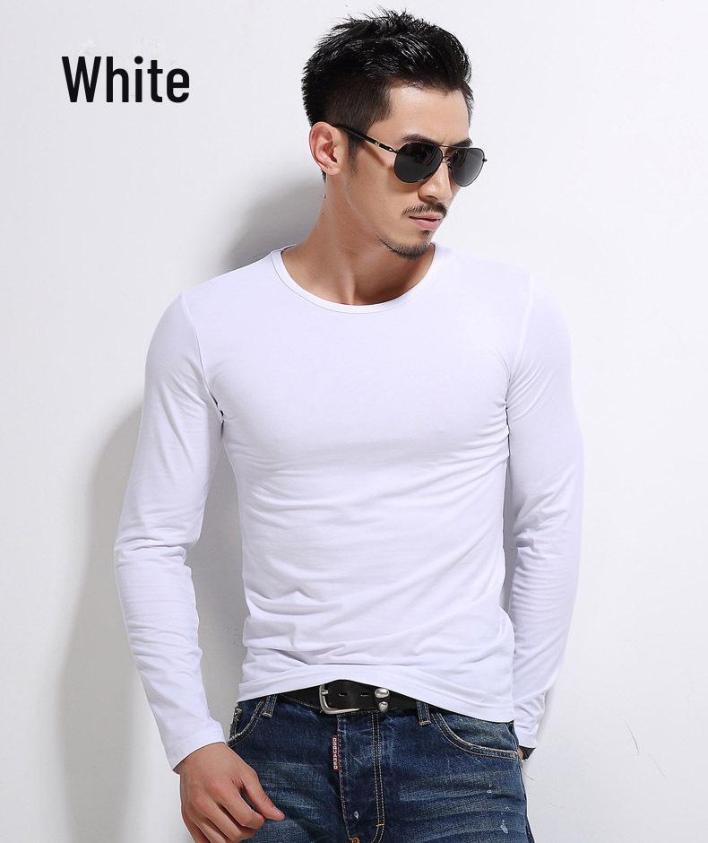 

2023 Мужская приталенная однотонная рубашка-пуловер с длинным рукавом на осень/зиму 4XL