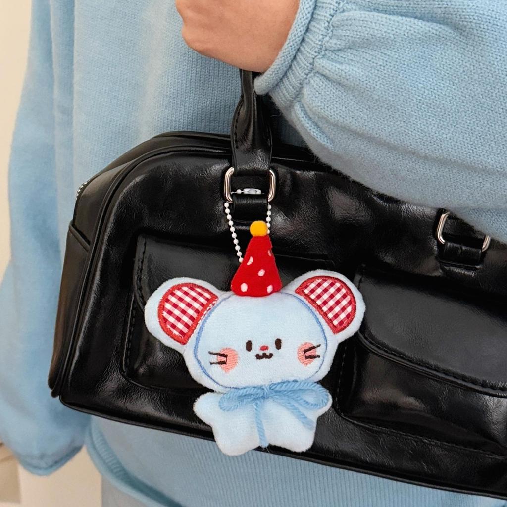 Tengyi Cute Little Mouse Plush Keychain Doll for Backpacks