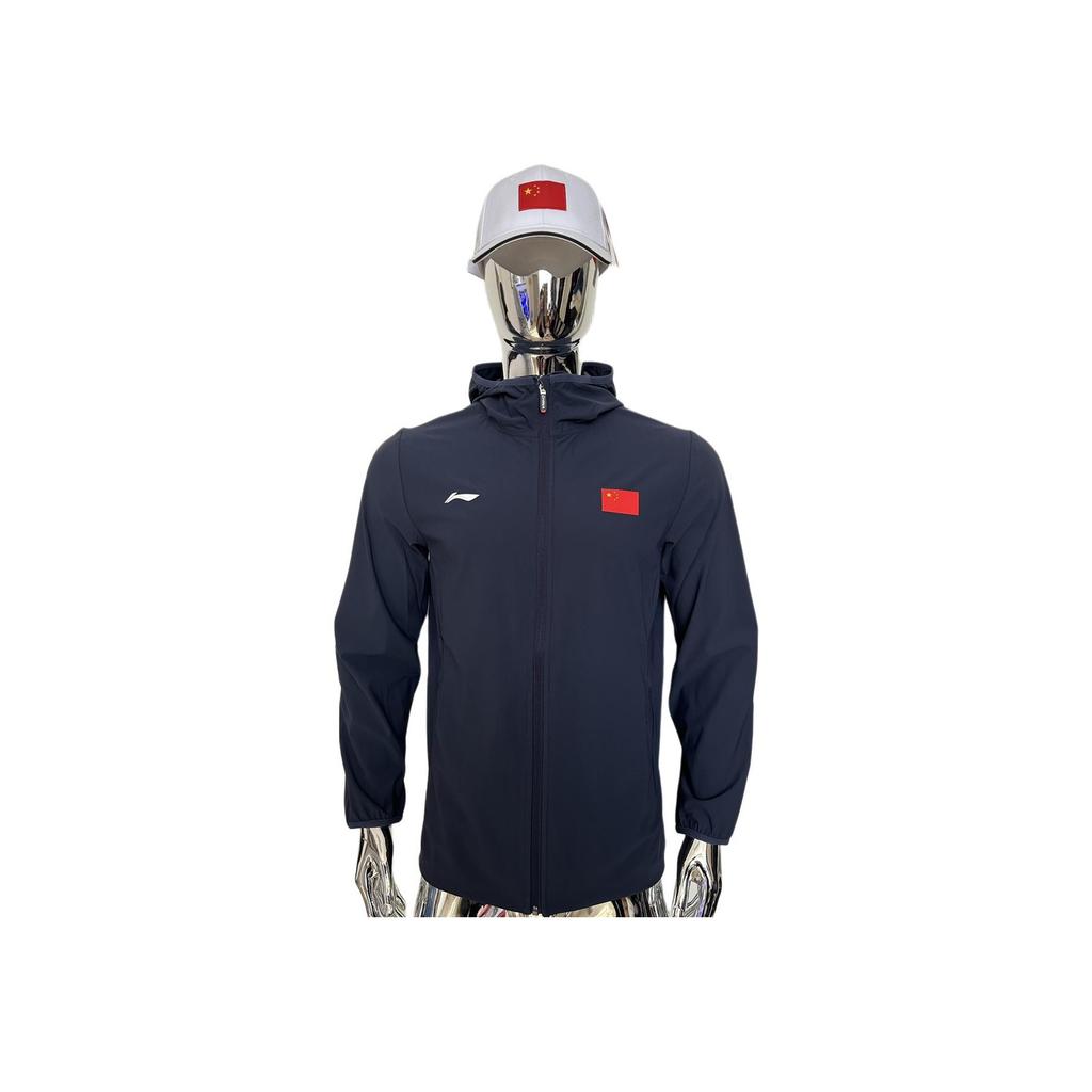 Li Ning Logo Printed Sports Hoodie Long Sleeve Sun Protection Unisex Hoodies Legendary-Blue AFDS987-1