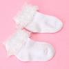 Newborn Baby Girl Solid Color Breathable Cotton Elastic Princess Lace Socks