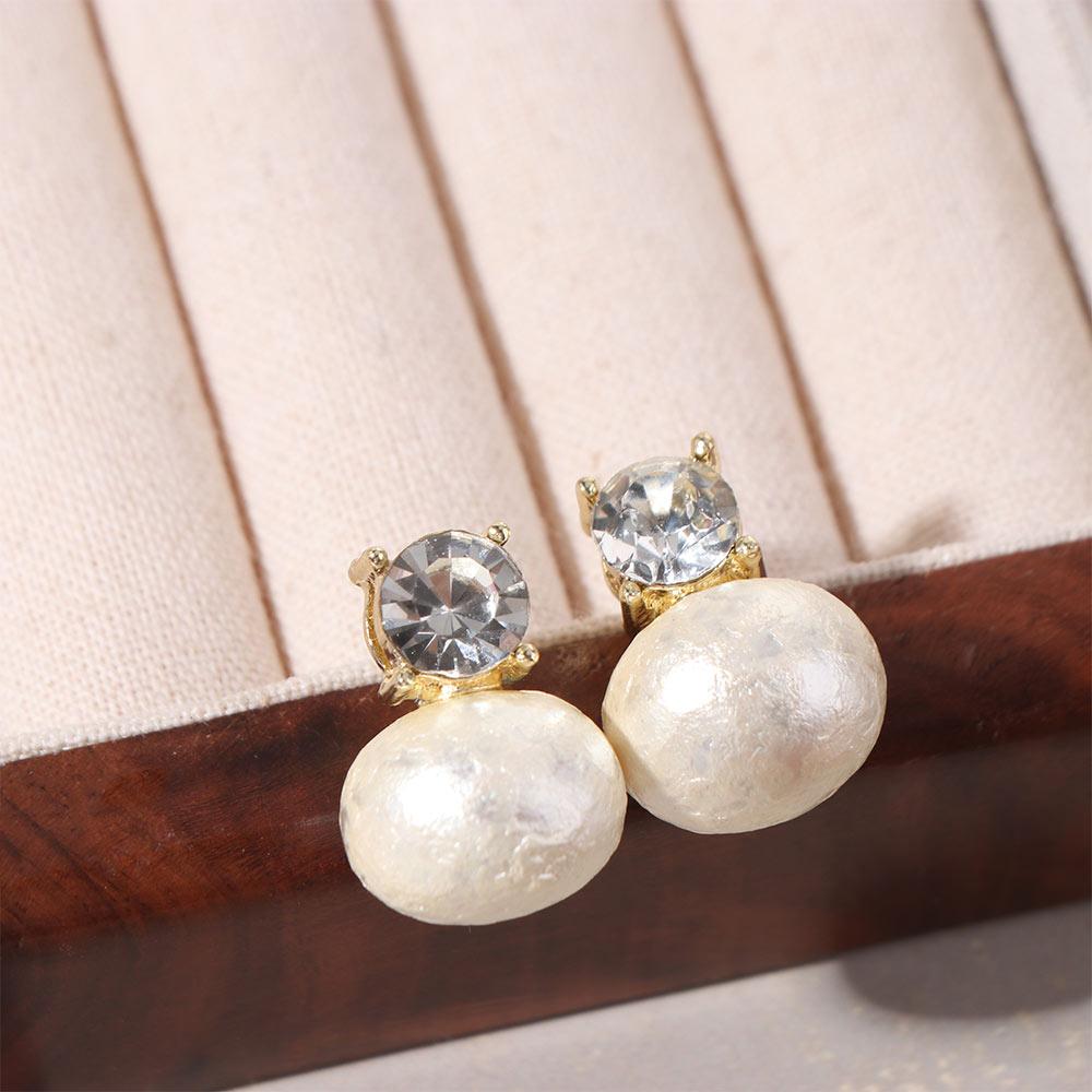 Boucles d'oreilles Clous Perles Luxe Léger Boucles d'oreilles pendantes Cristal Élégantes Zircon Tempérament Clous Fête