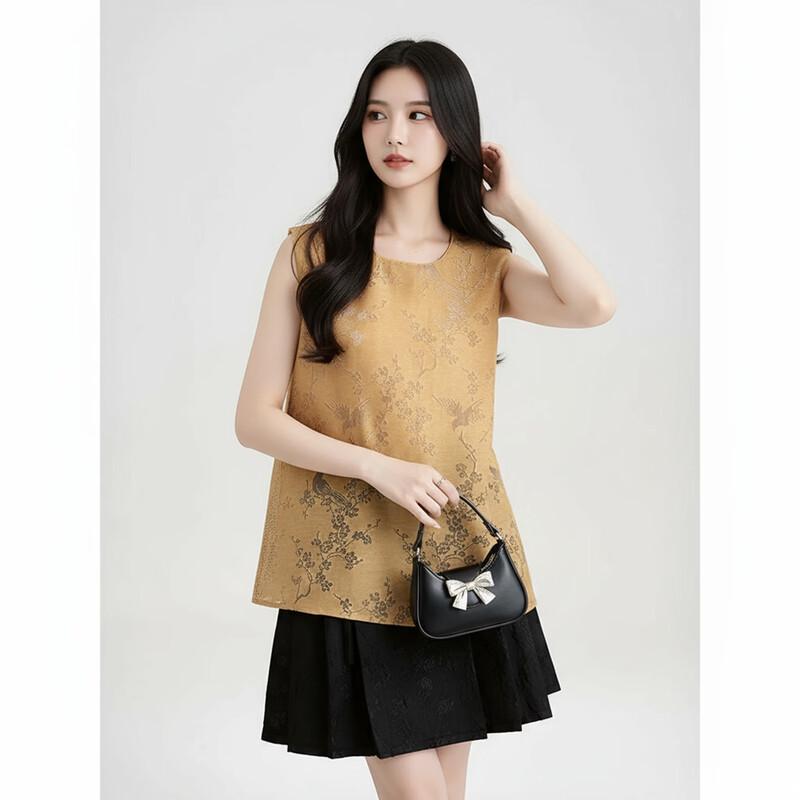 Ailian Women's Retro Hollow Jacquard Vest
