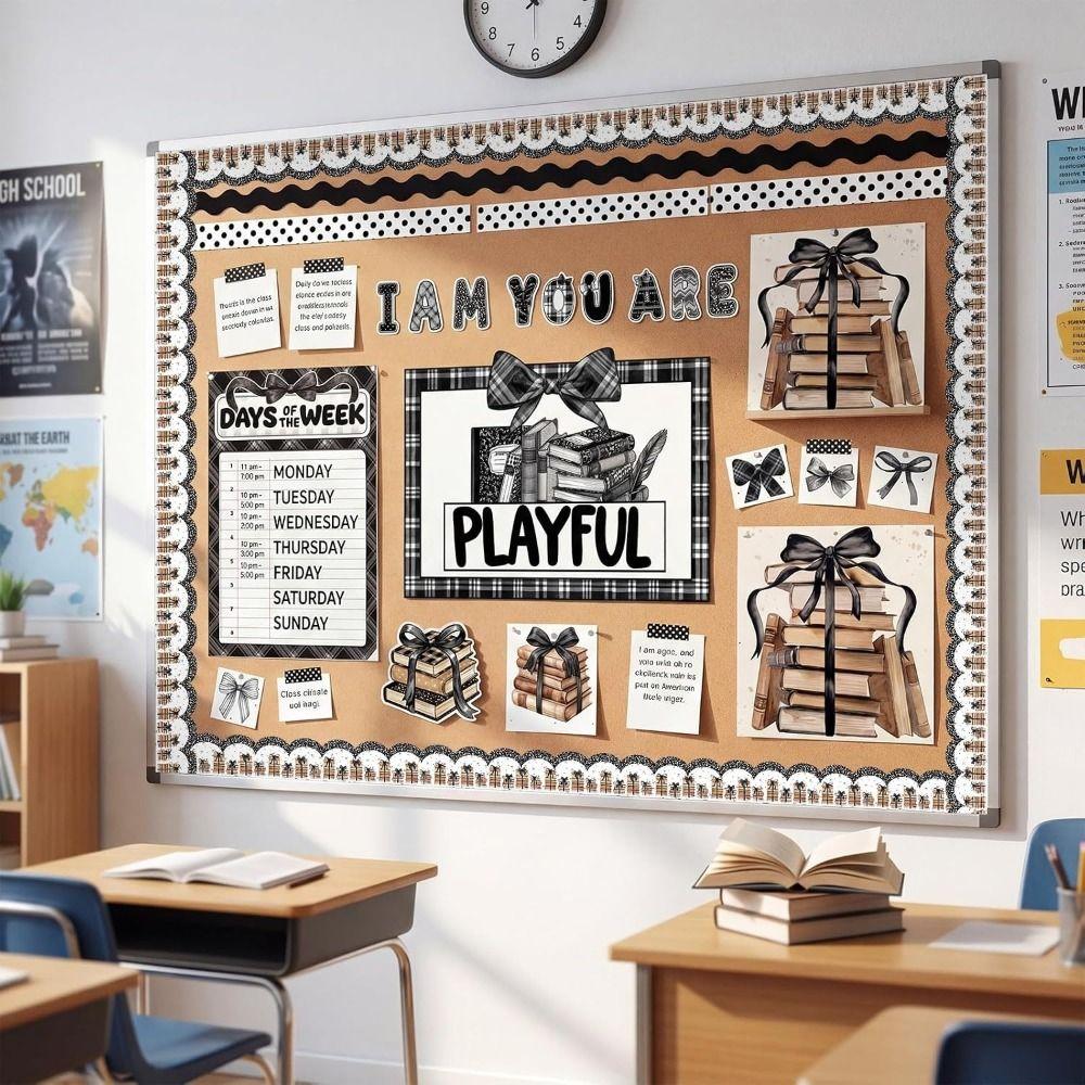 Waterproof Classroom Border Trim 10m Decorative Border Sticker School Wall Decor