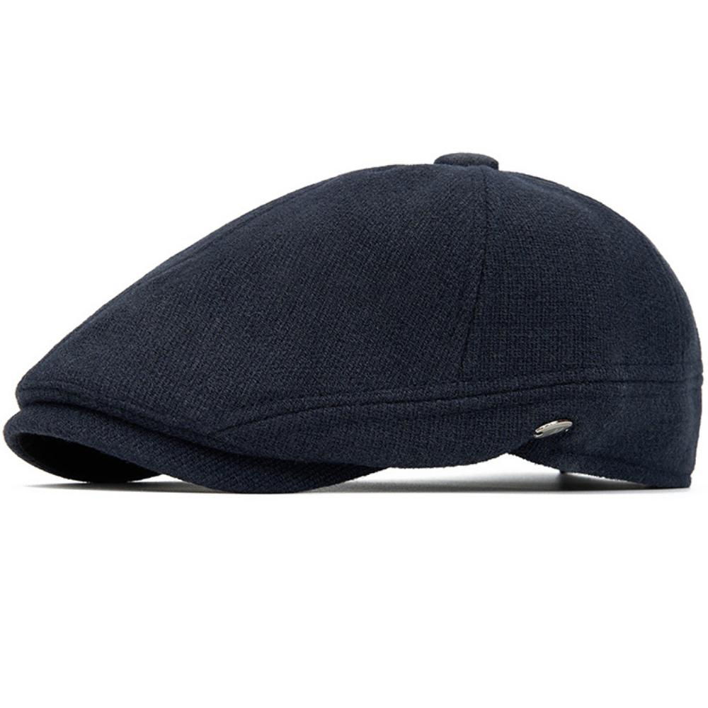 HT5030 Berets Thick Warm Winter Caps for Men Women Vintage Wool Beret Hat Male Female Adjustable Flat Cap Octagonal Beret Caps