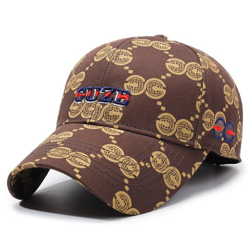 

New letter genuine baseball cap big head circumference showing face small men and women couple cap spring and summer sunshade Adjustable темно-коричневого