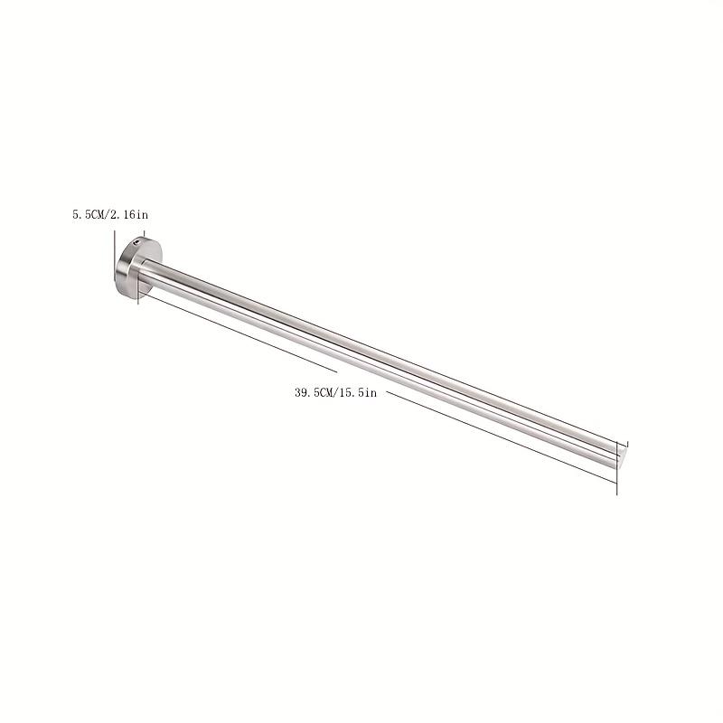 Stainless Steel Towel Bar for Bathroom, Wall-Mounted Towel Rack, 15.75inch Long, Available in Black Brushed End