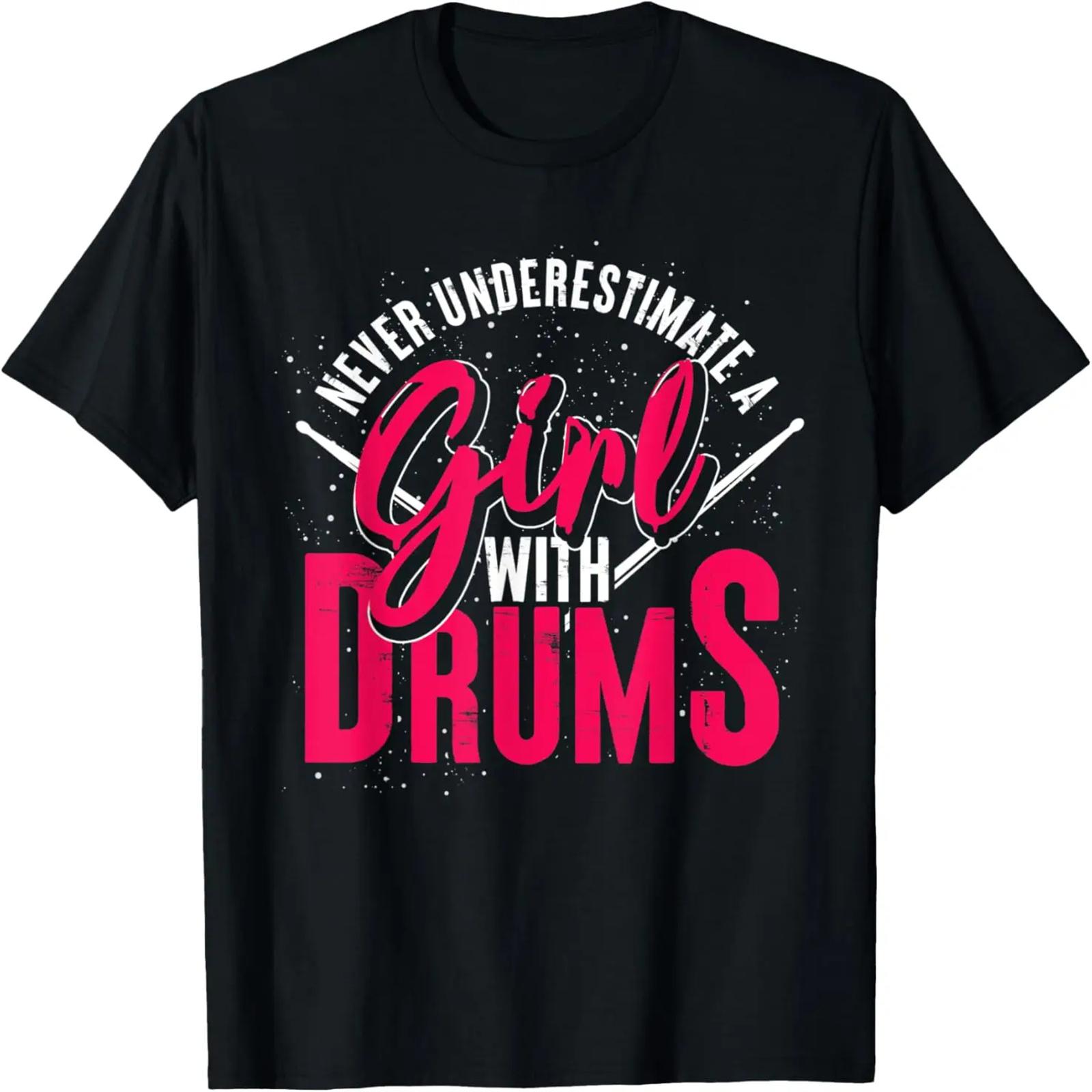 Musician Drummer Women Girls Gift Idea Drums T-Shirt S