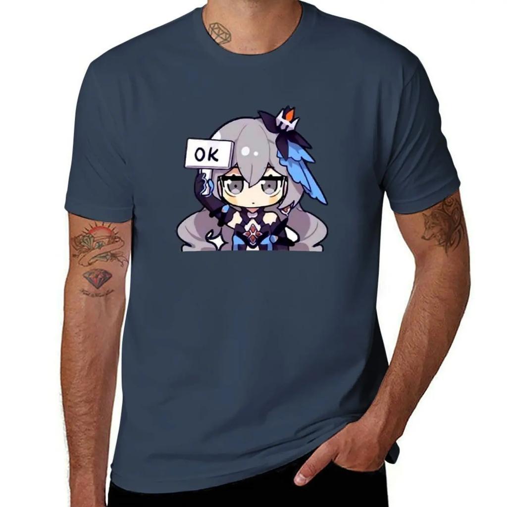 Cute Honkai T-Shirt Anime Clothes Plus Size Tops Custom T Shirt Mens Vintage T Shirts