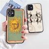 Retro Tarot Sun Moon Stars Frosted Shockproof For iPhone 16 15 11 12 13 14 Pro Max X XSMAX Mini Phone Case