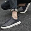 New Large-size Cowhide Board Shoes Men's European Station Elastic Free Shoelaces Little White Shoes Casual Love 2025 Men's Shoes
