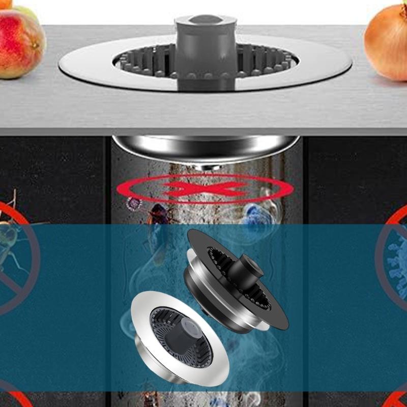 Kitchen Sink Drain Basket Anti Clogging Drain Stoppers Bounce Cores Sink Strainer Wash Basins Drain Filter Easy to Use