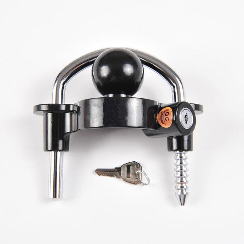 1 Set 2-5/16 Inch Adjustable Anti-Theft Coupler Lock Heavy Duty Trailer Hitch Lock U-Shape Ball Security For Tow Receiver