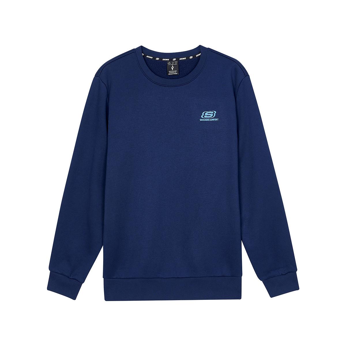 Skechers Casual Sports Comfortable Fleece Pullover Long Sleeve Sweatshirt Men sweatshirt Navy-Blue L424U170-00DU L