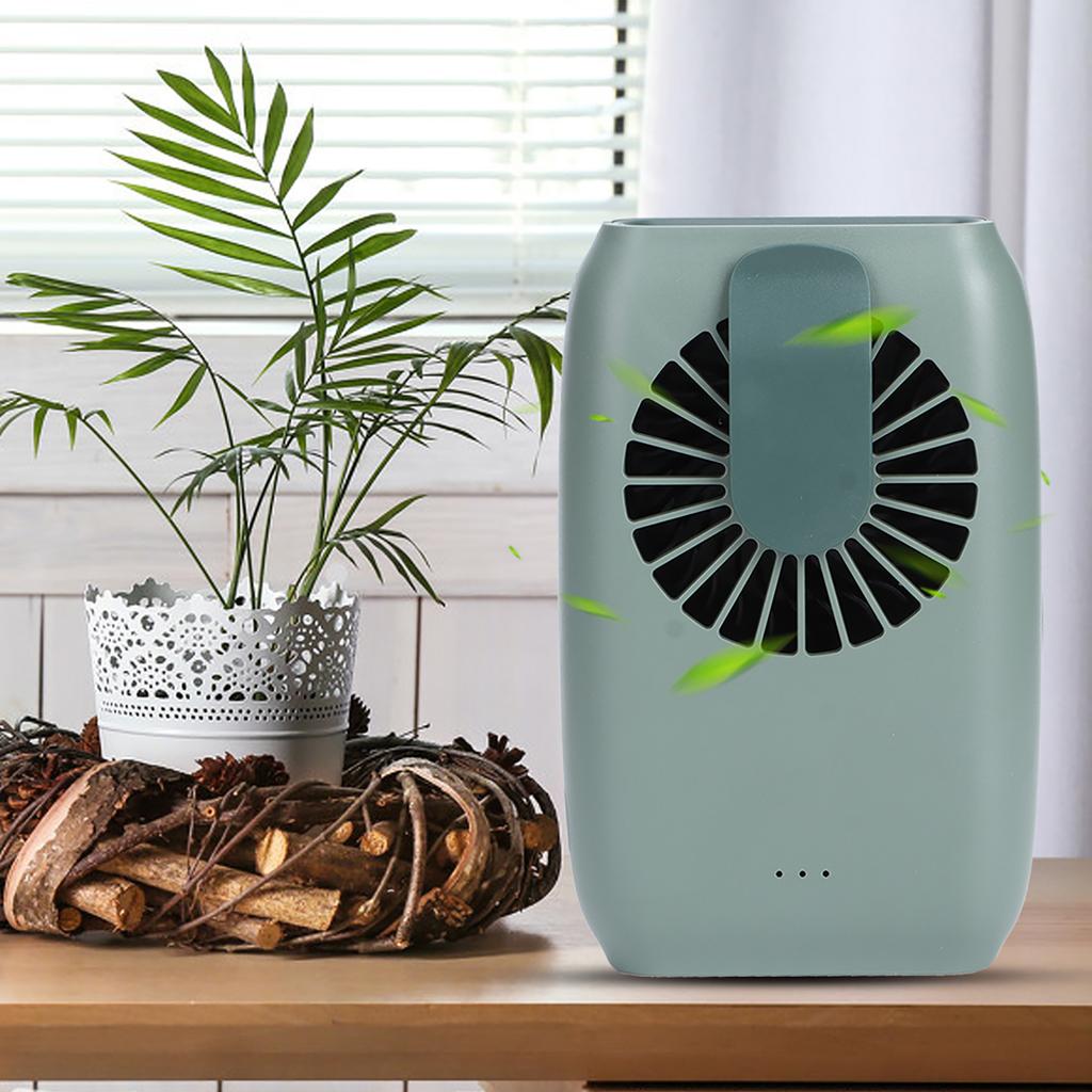 5V USB Powered Portable Mini Fan Hanging Waist Wrist Desktop Fan for Home Outdoor SportsGreen