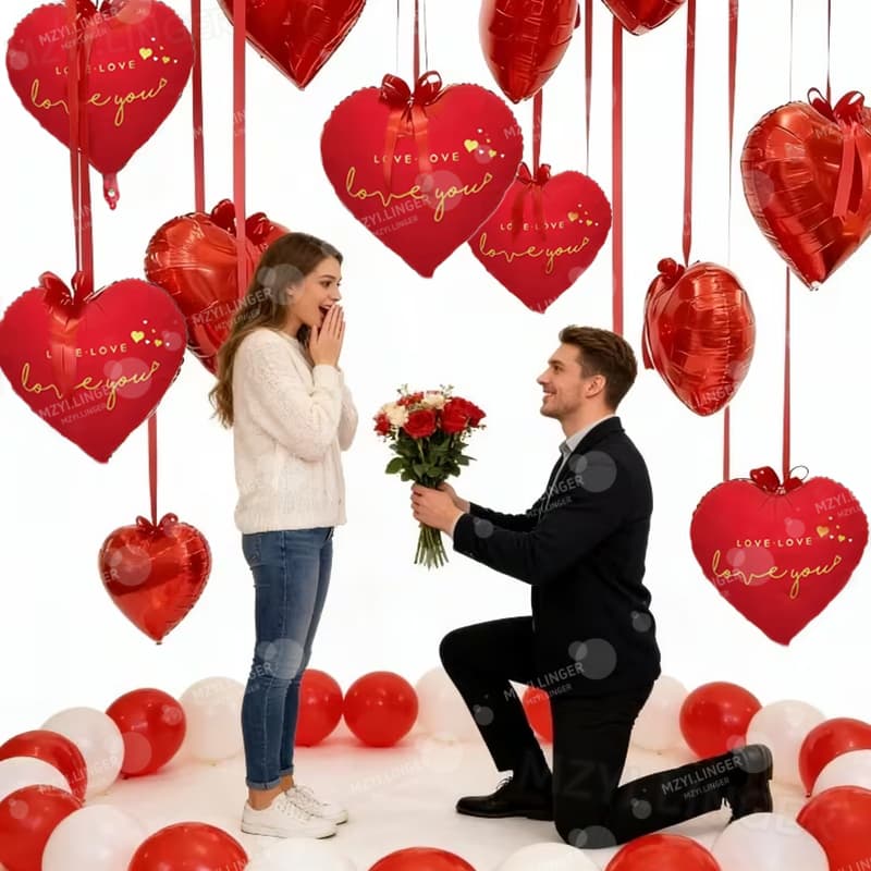 18 inch "love you" love balloon, Valentine's Day wedding anniversary decoration, birthday theme party atmosphere decoration