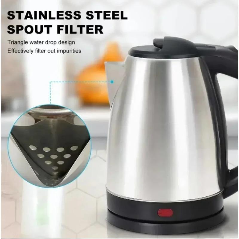 2L Elektrischer Wasserkocher aus lebensmittelechtem Edelstahl, Schnell kochender Warmwasserbereiter, Mehrzweck-Teekanne für Kaffee, Getränke, Täglichen Gebrauch