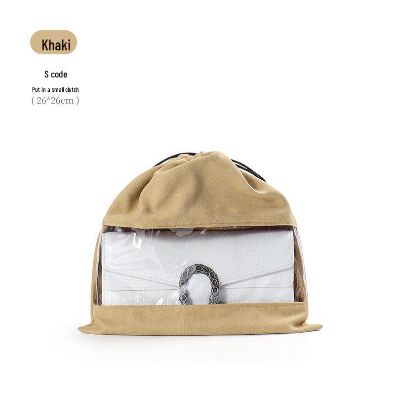 

Luxury Transparent Moistureproof Drawstring Storage Bag with Breathable Dustproof Flocking