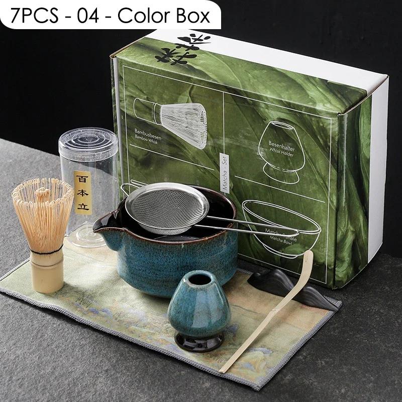 4/7-teiliges Japanisches Matcha-Set Sicherer Bambusbesen Teelöffel Tee-Sets Indoor Getränkeladen Teezubereitungswerkzeuge Zubehör