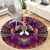 1pc Raccoon Mandala Office Round Area Rug, Indoor Mat Suitable ForOffice, Under Office Chairs Bedroom Living Room Home Decor, Room Deco, n35