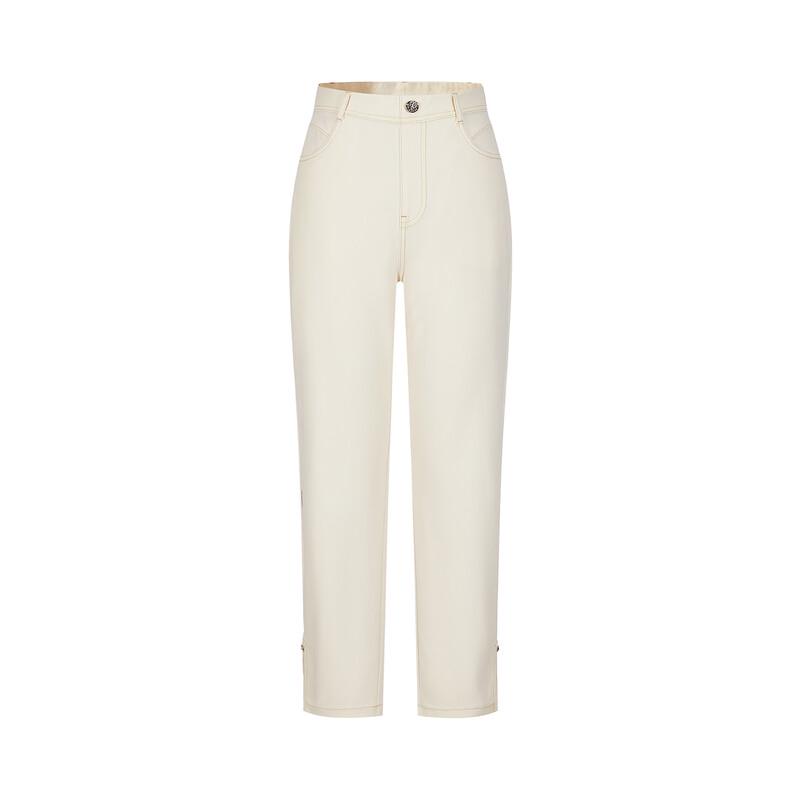 JUZI Annakou Women's Four-Way Stretch Slit Tapered Ankle Pants