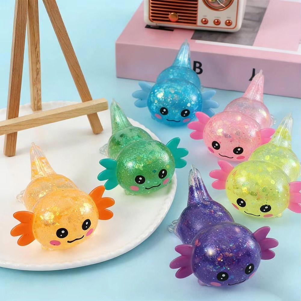 Lustiger Quetsch Salamander Squishy Spielzeug Langsam-Rückprall Dehnbar Axolotl Quetschspielzeug Fidget