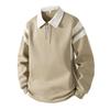 Men S American Vintage Half Zip Polo Sweatshirt Loose Contrast Color Casual Top