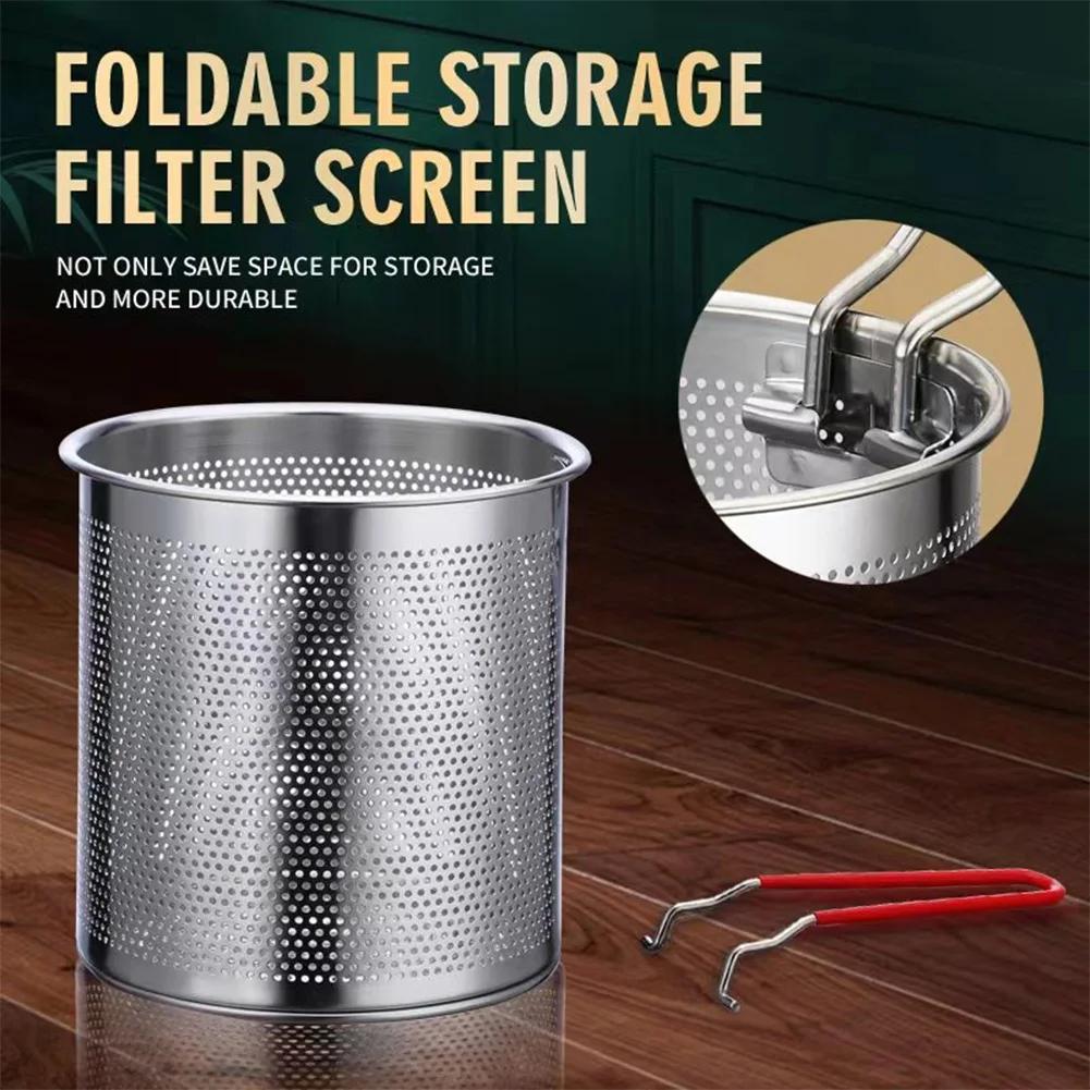 Kitchen Fryer with Strainer & Food Tongs Stainless Steel Tempura Small Deep Frying Pan Deep Fryer Pot for Kitchen Fried Chicken