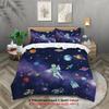 3-Piece Starry Sky Space Planet Astronaut Pattern Print (1 Duvet Cover+2 Pillowcases No Core) Comfortable Bedding Set