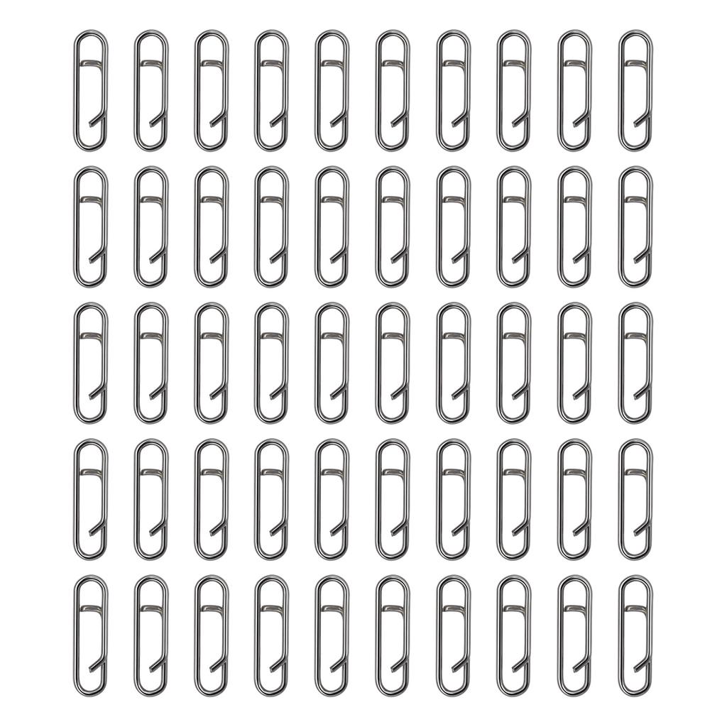 50Pcs Link Split Rings Snaps Power Fishing Clips Connector Fishing Clip Connector Fast Snaps Speed Clips Fishing Tackle