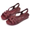 Fashion Women Summer Autumn Solid Color Slip Resistant Comfortable PVC Sandals Flat Fashion Red Oil Slippers