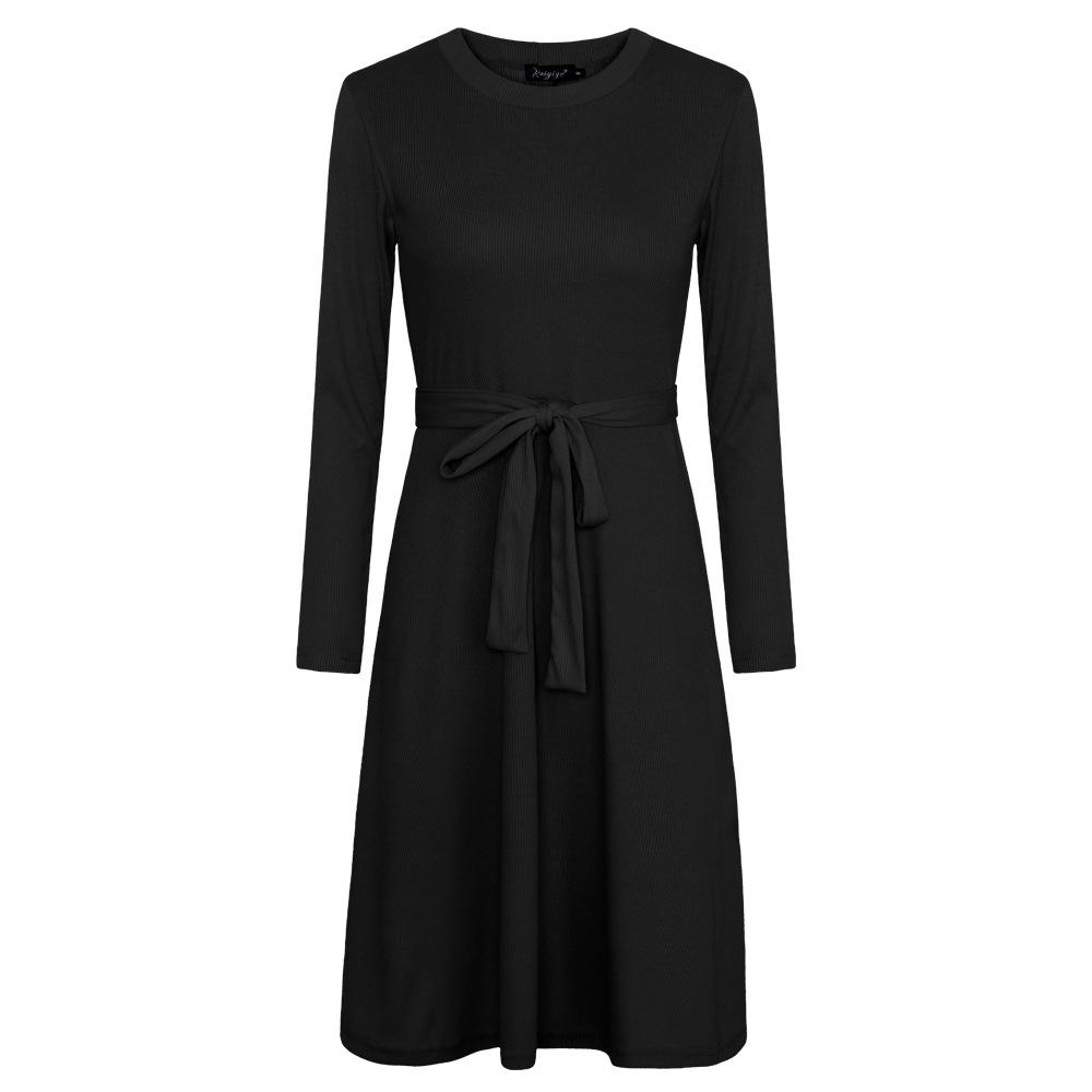 Women's Dress Autumn and Winter Fashion Slim Straps Long-sleeved Dress