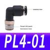 1 Stuk Pl4-01 Pl6-02 Pl8-03 Industriële Pneumatische Fitting 90 Graden Push-in Koperen Luchtbuis Connector Meerdere Bsp Schroefdraad Maten