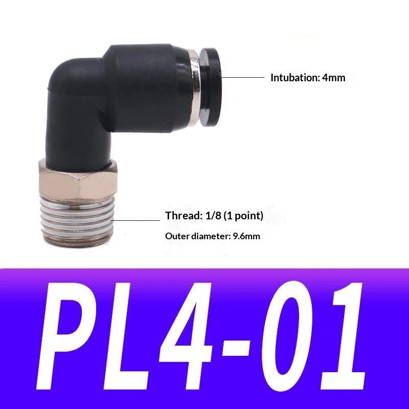1 Stuk Pl4-01 Pl6-02 Pl8-03 Industriële Pneumatische Fitting 90 Graden Push-in Koperen Luchtbuis Connector Meerdere Bsp Schroefdraad Maten