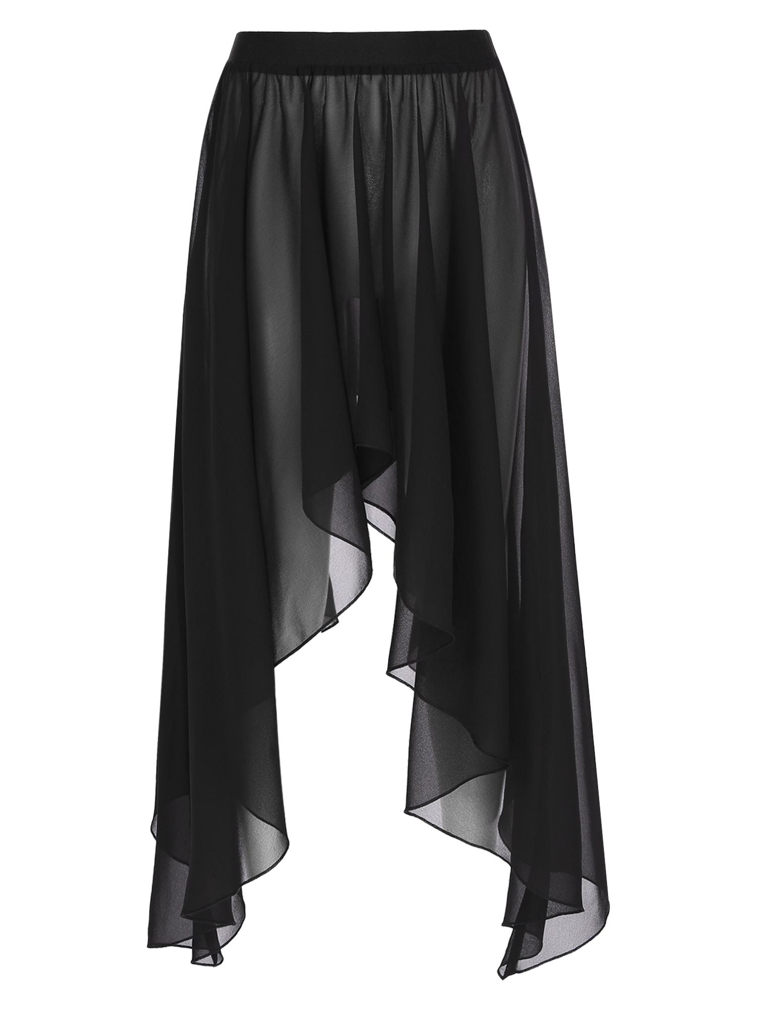 

Жіноча спортивна спідниця з легкої прозорої тканини та художніми деталями подолу