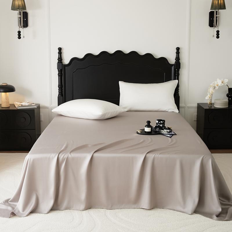 Solid Colour Style Tencel Bedding Set For Adults Kids One Piece Flat Sheet Colorful King Queen Full Size