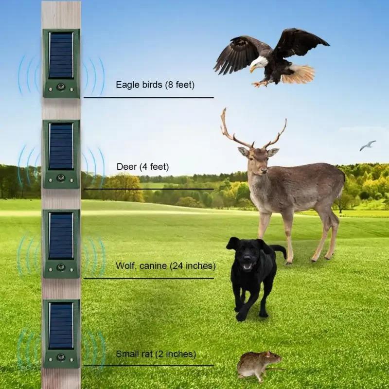 Mini Electronic Ultrasonic Bird Repeller IP66 Waterproof Pigeon Deterrent Strong LED Flashing Pest Controller for Garden Yard