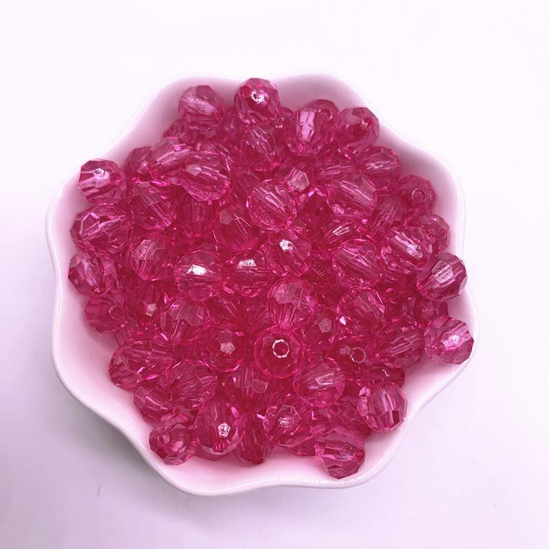 New 6/8/10mm Transparent Faceted Ball Acrylic Beads Loose Spacer Beads for Jewellery Making DIY Bracelet Accessories