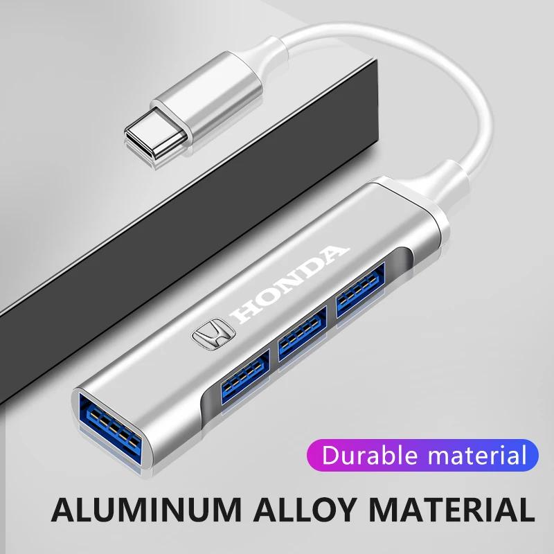 2025 Car New Honda 4 Ports USB 3.0 HUB TYPE-C Multi High Data Transmission Car Adapter For Honda  Civic Varadero Xl1000 Xadv 750