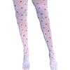 Women Sexy Heart Pattern Over Knee Long Sheer Mesh Stockings Christmas Jk Stockings