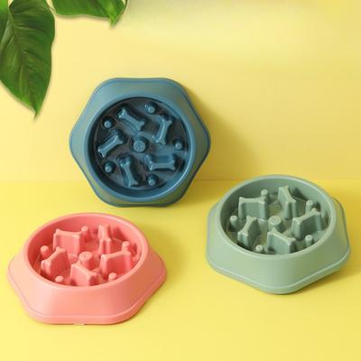 Anti-Erstickungs-Futternapf für Haustiere, Kippsicherer Hundenapf, Knochenförmiger Slow-Food-Einzelnapf für Hunde, Anti-Erstickungs- und Kippsicher