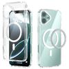 For iPhone 16 Case Compatible with MagSafe Anti Scratch Clear TPU PC Phone Back Cover