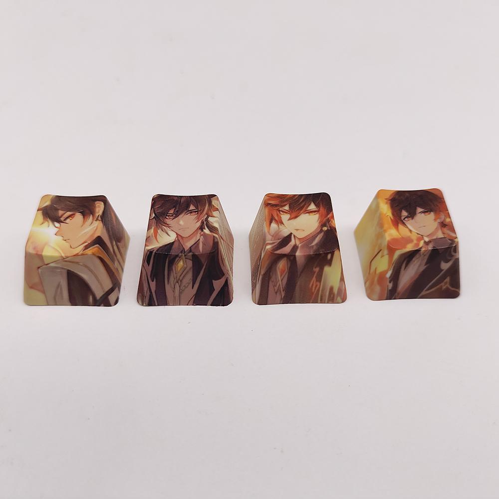 4Keys/Set R4 Keycap Hot Sublimate Key Cap Pbt Anime Cartoon Cute Custom Mechanical Keyboard Cap Decorative  Accessories