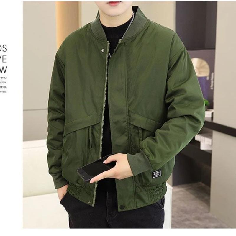 Autumn and Winter Cotton Stand-up Collar Jacket Casual Loose Workwear Handsome Top Baseball Uniform