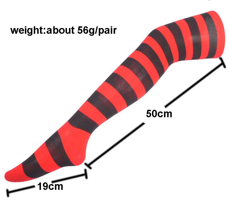 Long Red White Striped Thigh High Knee Sock Christmas Socks Ladies Hosiery Long Cotton Stockings Party Cosplay Knitted Warm Soks