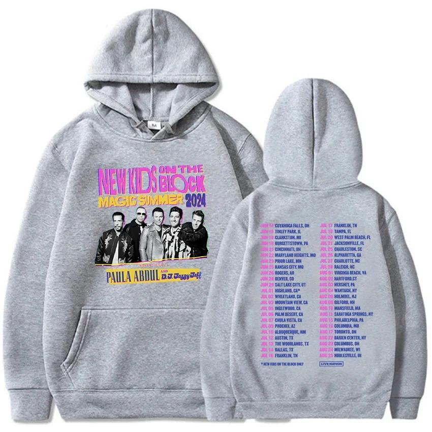 Pop Music Band NKOTB-B Pullovers The Magic Summer Tour 2024 Hoodies Roupas Femininas Long Sleeve Hooded Sweatshirt Sudaderas